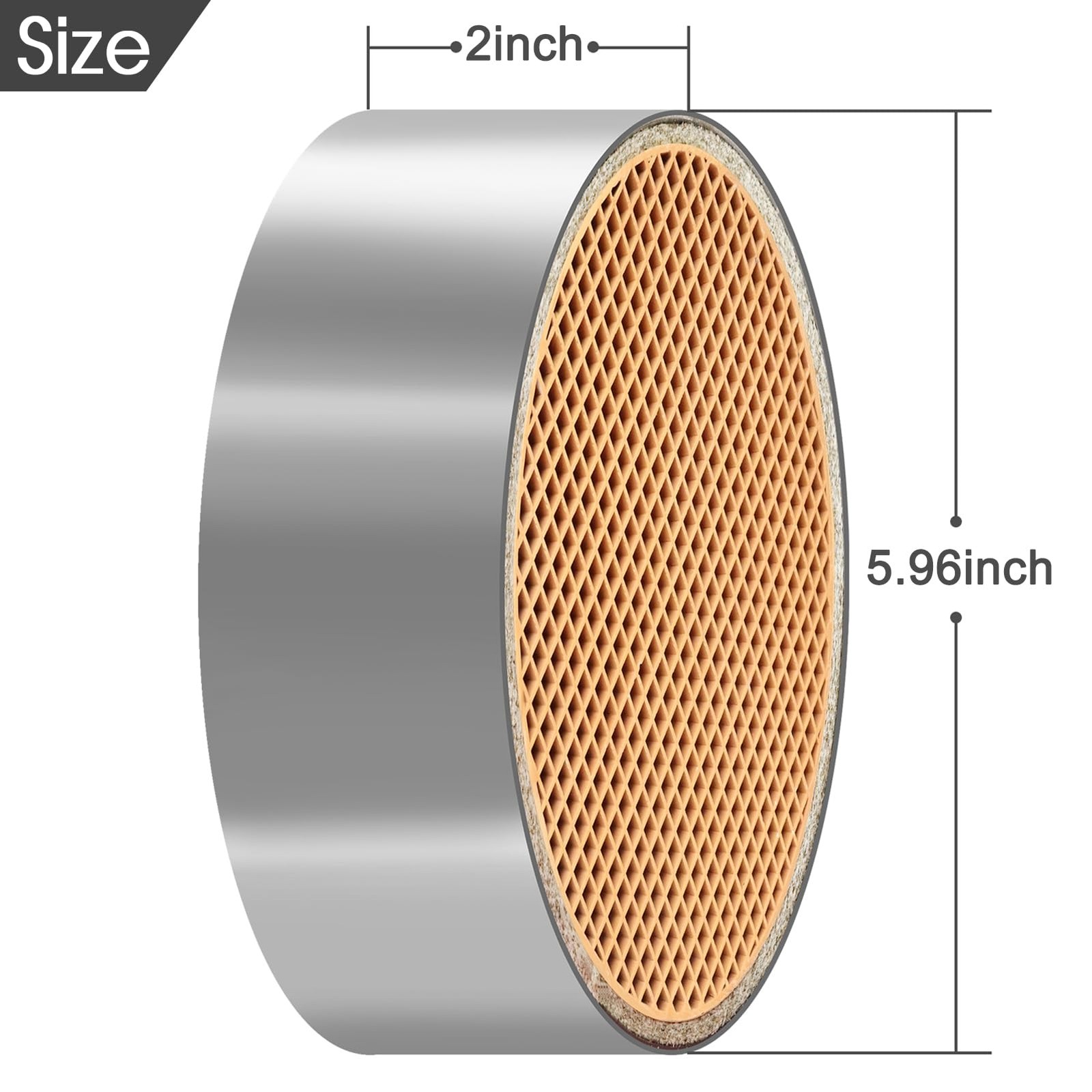 Hearth Wood Stove Catalytic Combustor 6x2 in. Ceramic Converter for Longer Burns