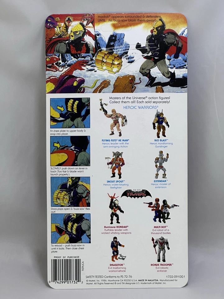Buzz-Saw Hordak Masters Of The Universe Motu Complete + Custom Card Mattel 1986 - Imagen 3 de 4