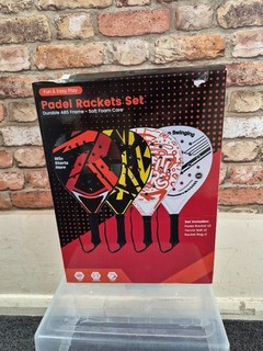 Red/black UNBRANDED padel racket set cg s46