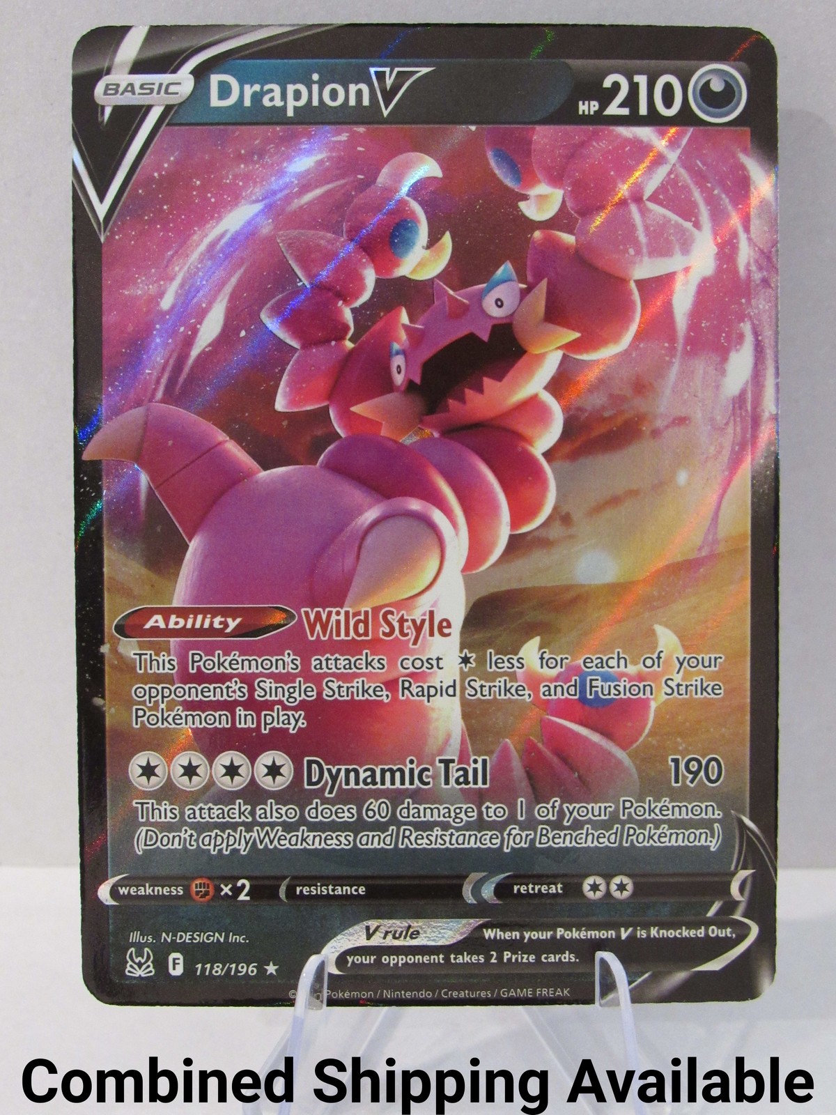 Drapion V 118/196 SWSH11: Lost Origin NM Full Art English 10479
