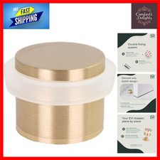 Solid Brass Door Stop, Matte Finish, Adhesive or Screw Mount, Ø24x21mm