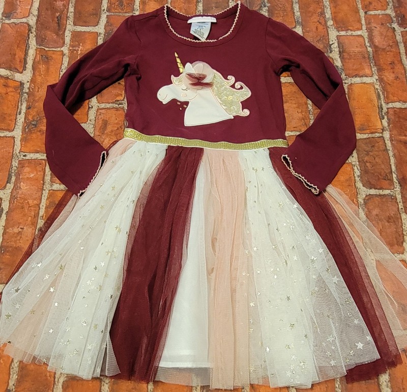 Bonnie Jean Girls Unicorn Tutu Tulle Dress Sz 5