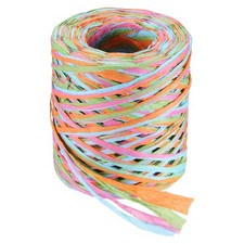 Raffia Ribbon, 131 Yard Natural Raffia Paper String, Orange, Pink, Blue, Green