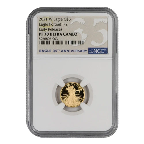 2021 1/10 oz American Gold Eagle NGC PF-70 ULTRA CAMEO T-2 Early Releases