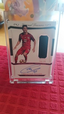 2018 National Treasures Christian Pulisic Game Used Patch Auto jersey #10/20