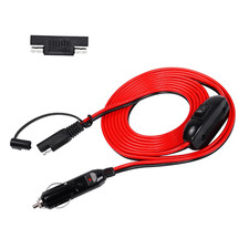 Cigarette Lighter SAE Battery Charger Cable with Switch,12V 10A Cigarette Lighte
