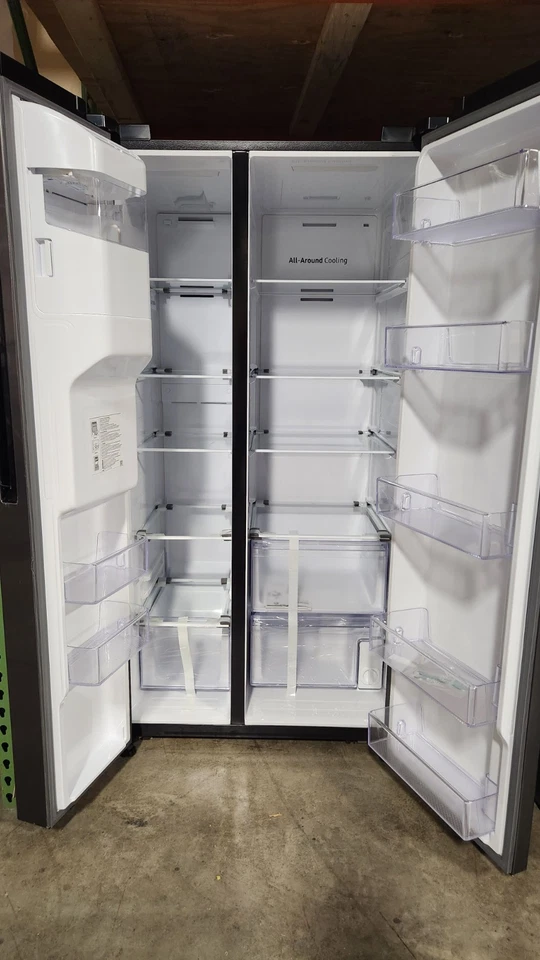 Samsung 27.4 cu. ft. Large Cap. Side by Side Refrigerator Black SS RS27T5200SG - Image 3 of 4