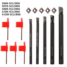 15pcs Lathe Boring Bar Set Internal Turning Bar Holder 10 Carbide Inserts Wrench