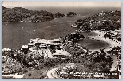 MS1/ Acapulco Mexico RPPC Postcard c1940s Hotel Caletta beaches 41