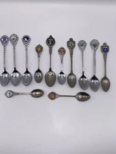 Lot 24 Vintage Travel Souvenir Collector Miniature Spoons USA States assorted
