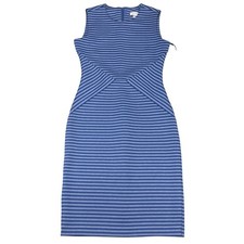 NWT CALVIN KLEIN Blue Striped Scuba Sheath Dress Sz 4