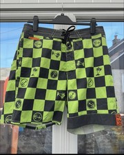 pantaloncini da surf vans captain fin taglia 32 verde nero a quadri