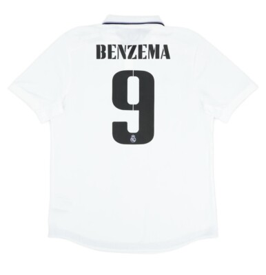 ADIDAS KARIM BENZEMA 9 REAL MADRID AUTHENTIC MATCH HOME JERSEY