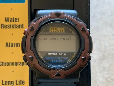 VINTAGE SEGA SPORTS GLOW DIAL WRIST WATCH NOS GENESIS Brown Yellow Water Resist VINTAGE SEGA SPORTS GLOW DIAL WRIST WATCH NEW OLD STOCK NOS  main image 3