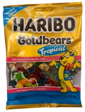 Haribo Gold Bears 4 oz. TROPICAL Gummi Candy Fruit Gummy Limited Edition BB 4/26