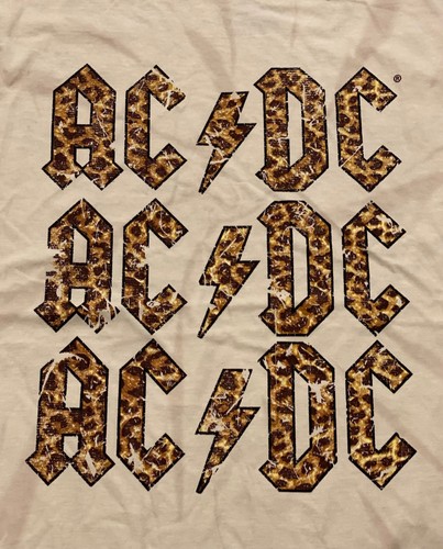 AC/DC Men's Officially Licensed Cheetah Print Tie Dye Heavy Metal Rock T-Shirt - Picture 2 of 3