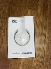 wireless headphones white With Foldable Headband