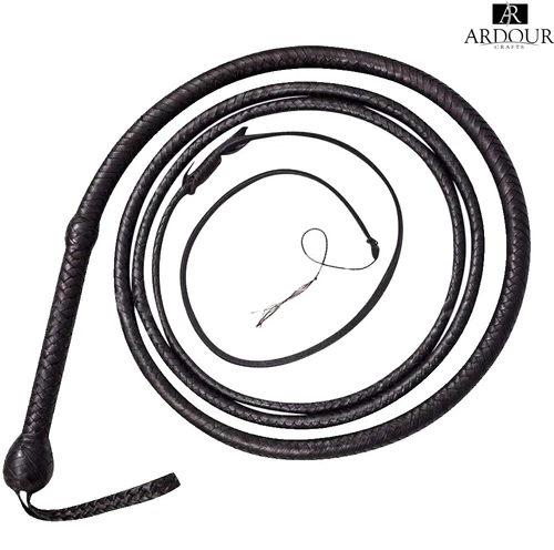 Cowhide Leather Bullwhip 04 to 12 Feet &16 Plait Indiana Jones Custom Bullwhip - Picture 1 of 11