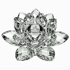 4 inch High Quality Clear Crystal Lotus with Gift Box