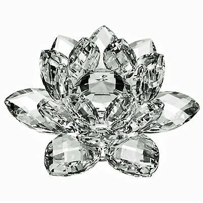 AMLONG CRYSTAL 4 inch High Quality Clear Crystal Lotus with Gift Box