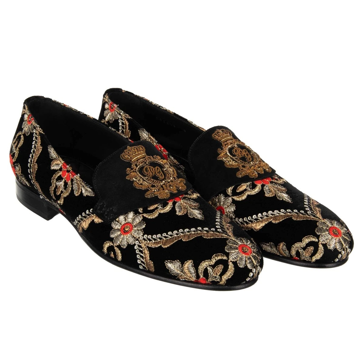 D&G baroque loafers excellent condition Sagan Ginkgo Precious Leather Loafers in Obsidian Black  main image 3