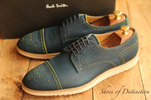 Paul Smith Blue Nubuck Leather Derby Brogue Shoes Mens UK 10 US 11 EU 44
