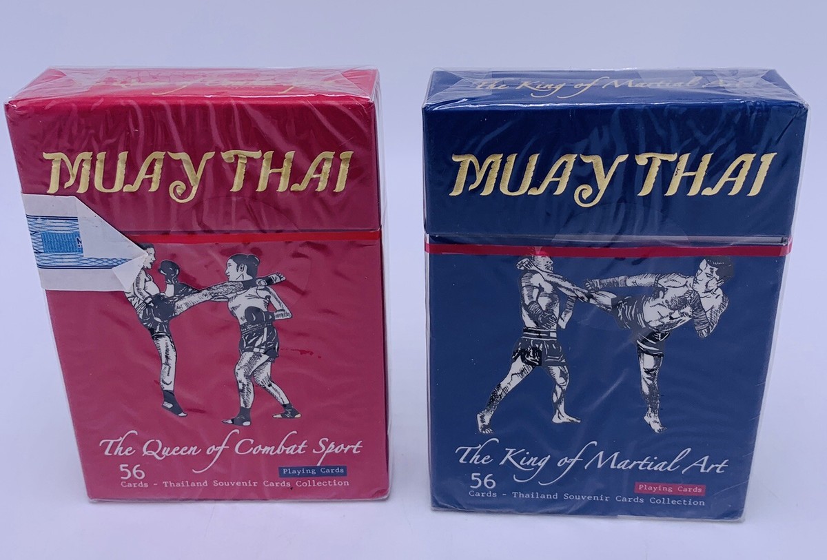 Set of 2 MUAY THAI PLAYING CARDS (56): King & Queen of