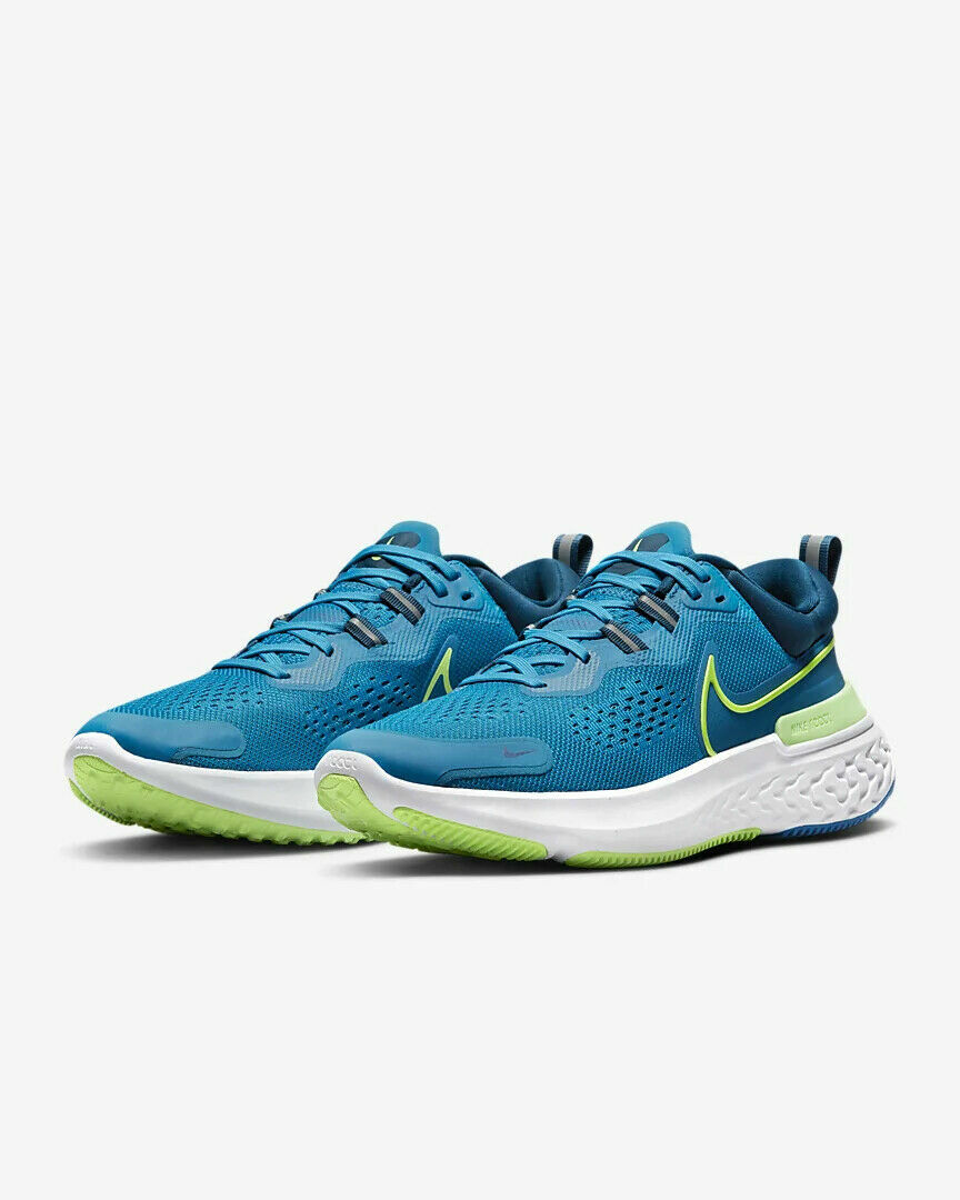 Nike React Miler Mens Size Imperial Blue Lime Glow Road