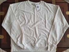 Hanes Sweatshirt Originals French Terry Crewneck Women Relaxed Fit, Small, White