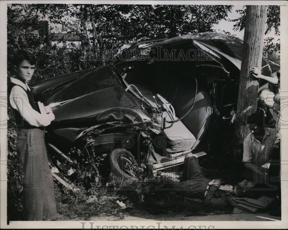 1946 Press Photo New York Walter Fried Car Accident Jericho Long Island