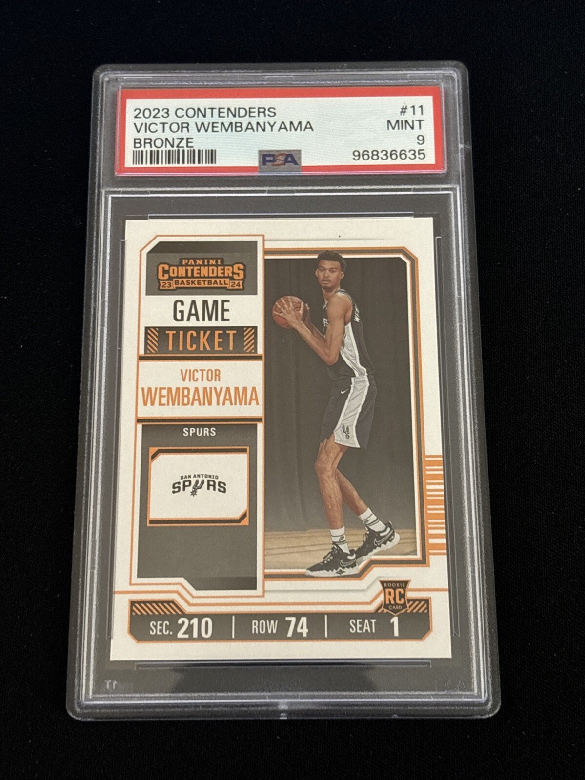 2023-24 Panini Contenders VICTOR WEMBANYAMA Bronze Game Ticket #11 PSA 9 MINT