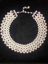 Vintage Faux Pearl and Crystal Collar Necklace - Lot 292