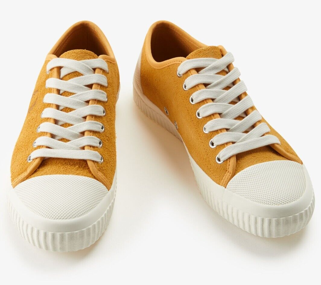FRED PERRY HUGHES LOW TEXTURED SUEDE SHOES, GOLDEN HOUR