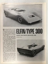 EEEEE10 VINTAGE Original Article ELFIN Type 300 March 1968 2 page