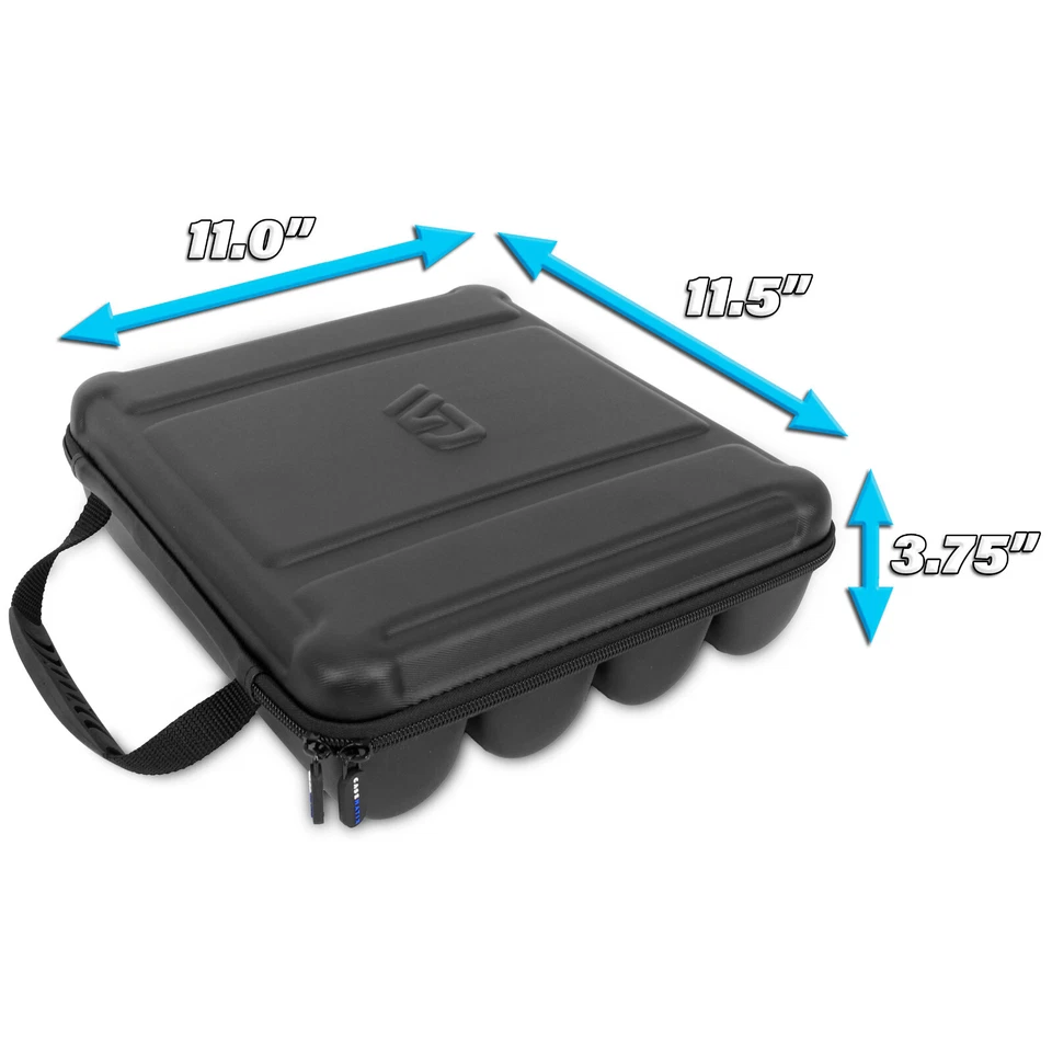 Estuche para micrófono inalámbrico CASEMATIX - Tiene capacidad para 4 micrófonos, bolsa de viaje, carcasa rígida Foto 3 de 4