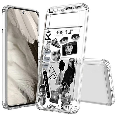 For Google Pixel  (8a,8 Pro,8,7a,7 Pro,7,6),Slim Cover,Grunge Collage5 Print,USA