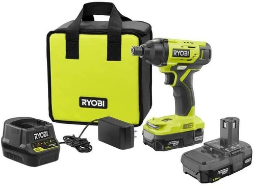 Ryobi P235AK 18-Volt ONE+ Lithium-Ion Cordless 1/4 in Impact Driver Kit with Bag