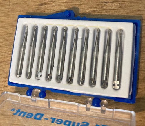 NUEVO Lote de 3 Cajas Super-Dent 10 Carburo Burs Inglaterra Carlisle Labs Dental - Imagen 5 de 6