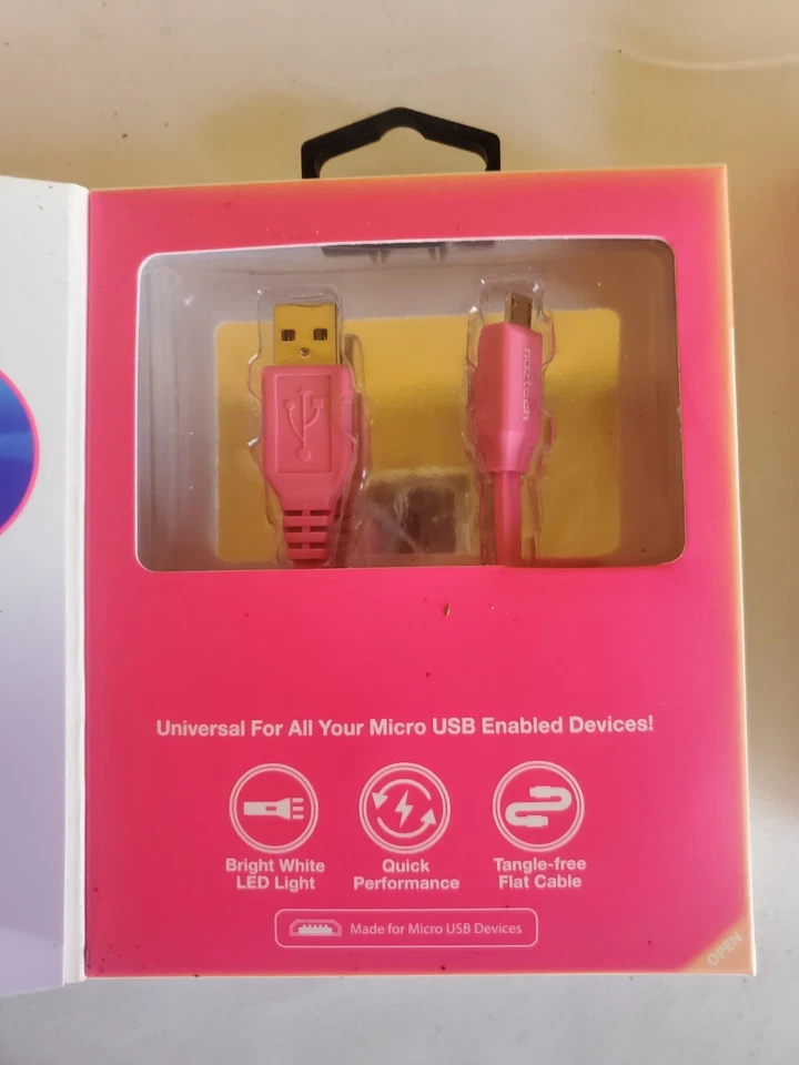 Naztech Lighted Micro USB Cable 6 Ft pink - Image 3 of 4