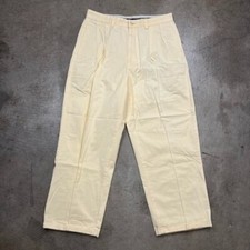 Vintage 90s Polo Ralph Lauren pleated trousers yellow cream Cuffed