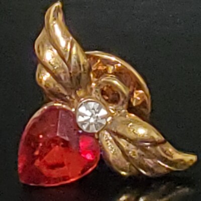 Ruby Angel Pin Avon Tiny Angel Birthstone Pin July Simulated Ruby Goldtone | eBay