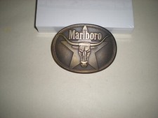 Vintage 1987 Marlboro Solid Brass Belt Buckle Phillip Morris Inc.