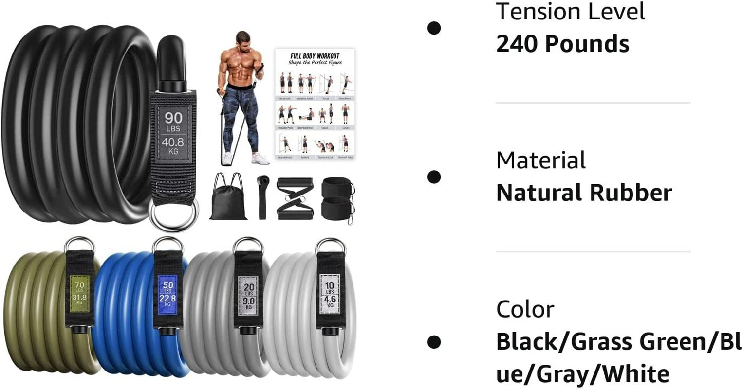 Resistance Bands for Working Out, NITEEN Heavy Resistance Bands Heavy Ultra