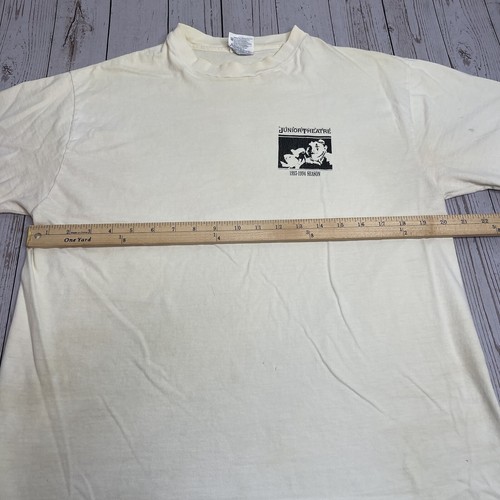 T-shirt uomo teatro junior musicale bianco neve vintage anni 90 grande punto singolo - Foto 10 di 11