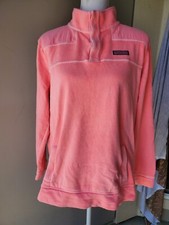 Vineyard Vines Sweatshirt Womens Medium Coral Pink Washed Seersucker Athleisure