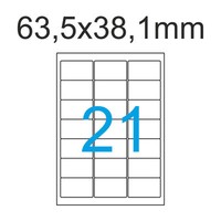 10500 Etiketten 63X38 500 Blatt A4 Luma Aufkleber Weiß Format 63,5X38,1 Mm