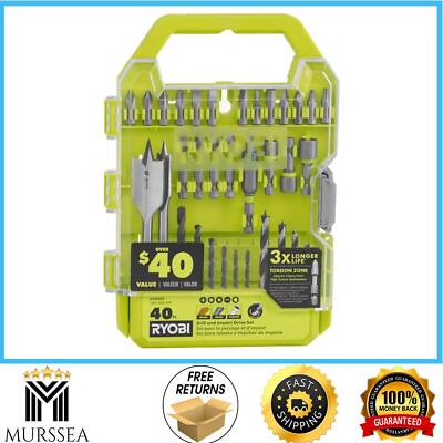 RYOBI Drill and Impact Drive Kit Drill Driver Bits Driving Bit Set 40 Piece