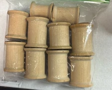 Star Wooden thread mix 10 Empty spools 1 1/ 4 in diam to 1 3/4 in high