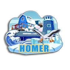 Homer Alaska USA America Refrigerator magnet 3D wood travel souvenirs gifts