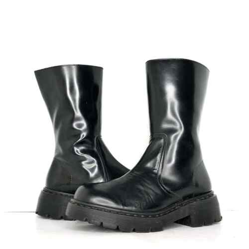 Botas de plataforma para mujer Dr Martens MIE 9031 negras con cremallera media pantorrilla 10 zapatos - Imagen 1 de 13
